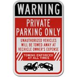 Warning Private Parking Only Sign